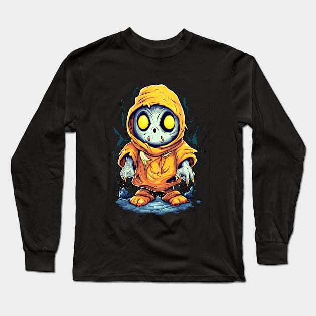 Eerie Halloween Ghoul Art - Spooky Season Delight Long Sleeve T-Shirt by Captain Peter Designs